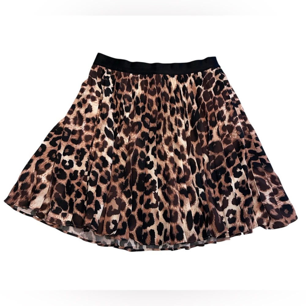 Express Animal Print Fully Lined Pleated Skirt XS‎